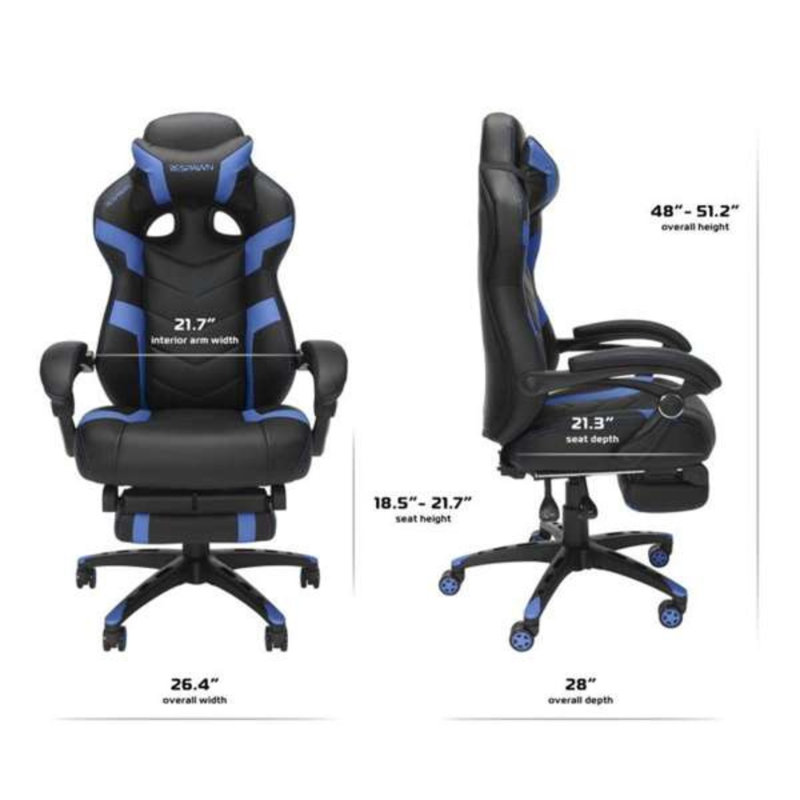 RESPAWN 110 Pro Gaming Chair - Gaming Chair with Footrest, Reclining Gaming Chair, Video Gaming Computer Desk Chair, Adjustable Desk Chair, Gaming Chairs For Adults With Headrest Pillow