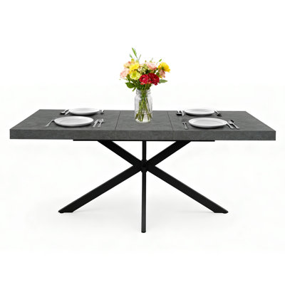 55''-70.9'' Extendable Dining Table - Hidden Storage, Farmhouse Style Space Saver, Seats 4-8 People For Dining Room/ Kitchen/ Office