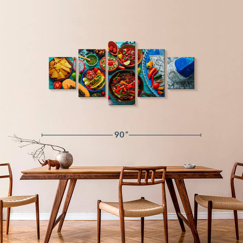 'Mexican Dishes, 36" H x 80" W