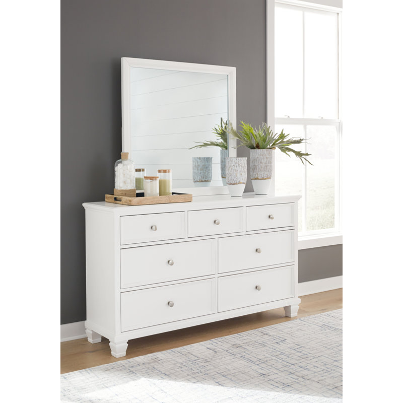 Commode et miroir Fortman, Blanc