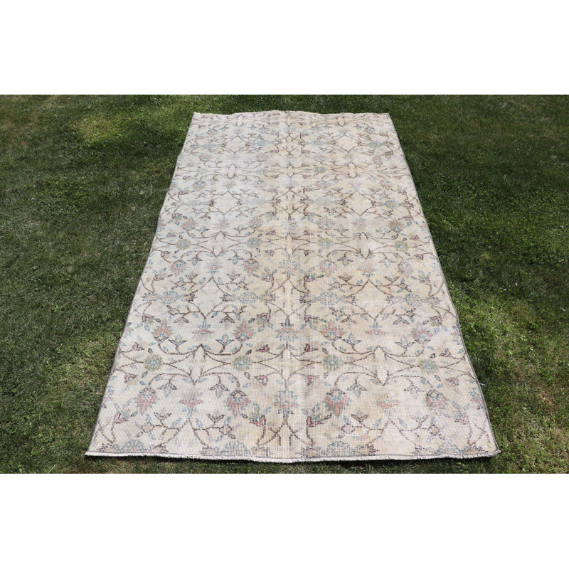 Tapis turc rétro Oushak rétro idéal pour la cuisine et le salon avec un design oriental