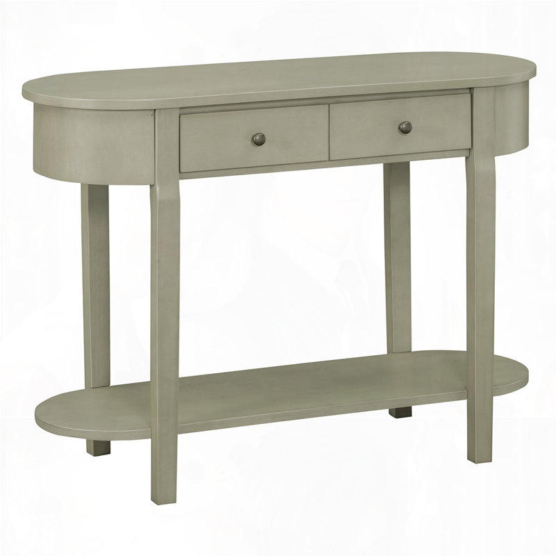 Curved Design Console Table with Drawers, Grey