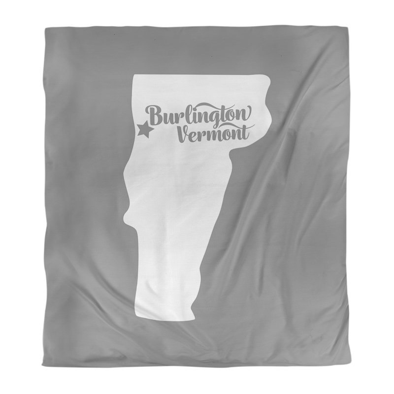 Housse de couette réversible simple burlington vermont, Housse de couette pour grand lit, Gris, Microfibre