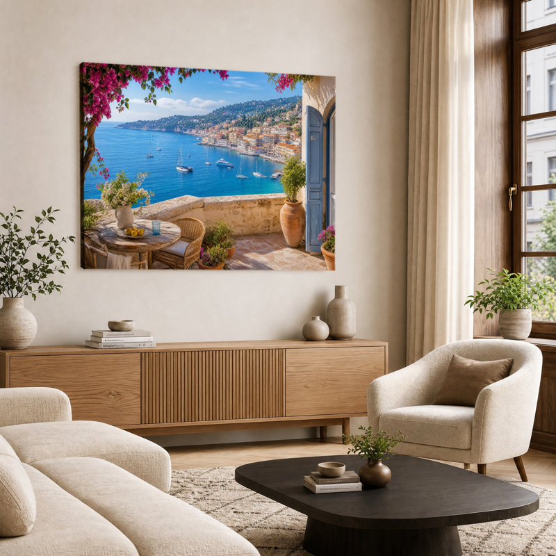 Art mural sur toile, vue sur la mer, 12x18in