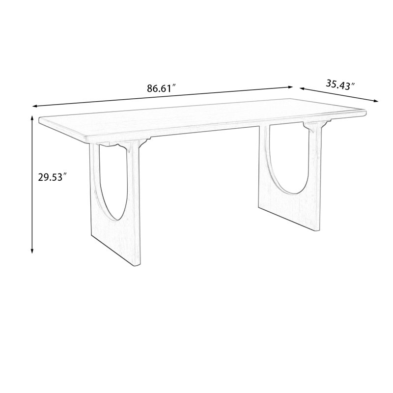 Cherry Rectangular Solid wood Butterfly Leaf  Dining Table, 29.53"H x 86.61"L x 35.43"W