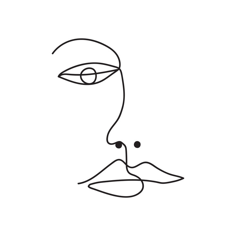 Drawing Of A Face by IMR - Wrapped Canvas Print, 30cm H x 30cm W x 3.8cm D