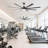 Vaczon 84" Industrial Commercial HVLS Aluminum Blades Dimmable Ceiling Fan with 3CCT LED Lights and Remote Control, 6-Speed Reversible DC Motor, Timer, 5"/10"/24" Downrods-1906302186