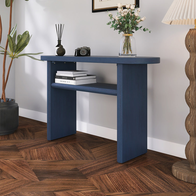 47.8'' Console Table With Shelf, Navy Blue