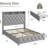 Mijin Bed Frame With 50.8" Tall Headboard And 4 Storage Drawers, Platform Velvet Upholstered Bed Frame With Charging Station, Led Lights-1391106407-1391106402