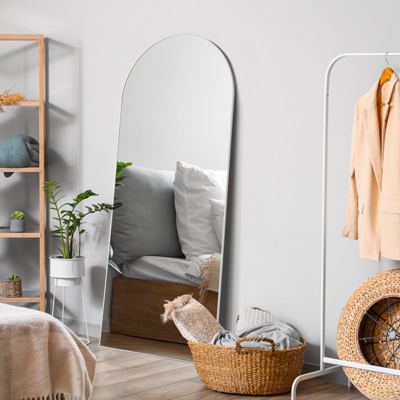Miroirs muraux surdimensionnés arqués, 71 po x 26 po, Argent argent