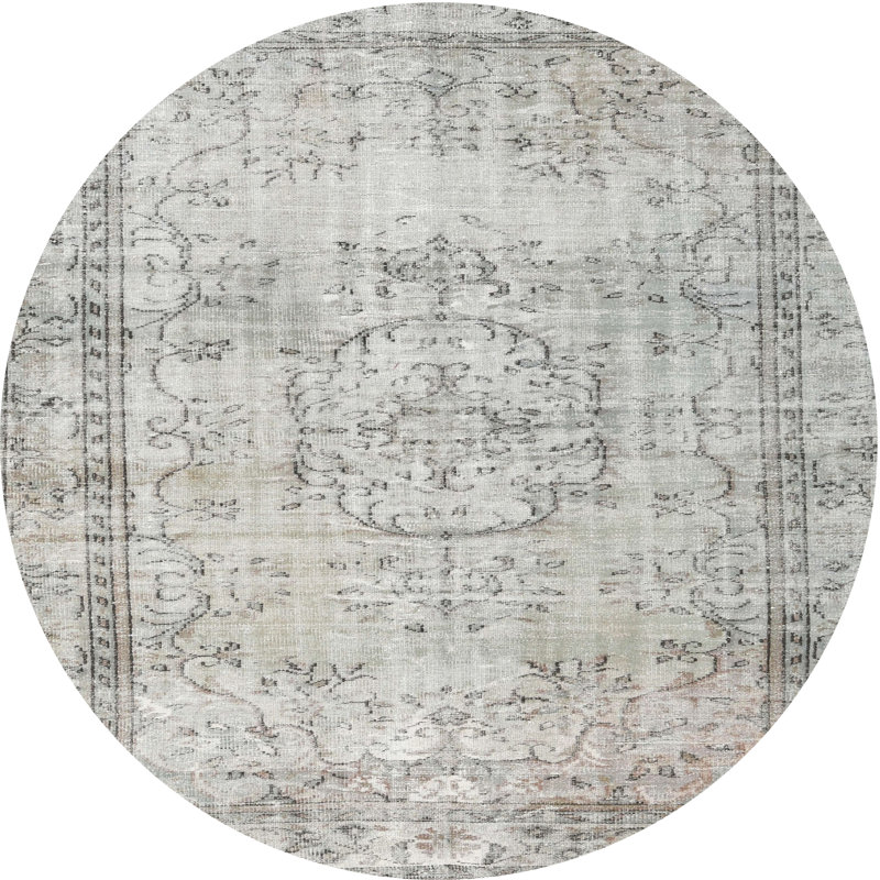 Tapis gris zone contemporaine, Rond 7 pi
