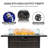44" Outdoor Fire Pit 50,000 BTU Propane Gas Fire Table With Lid Fireplace With Glass Wind Guard Wicker Base For Garden, Patio, Backyard,