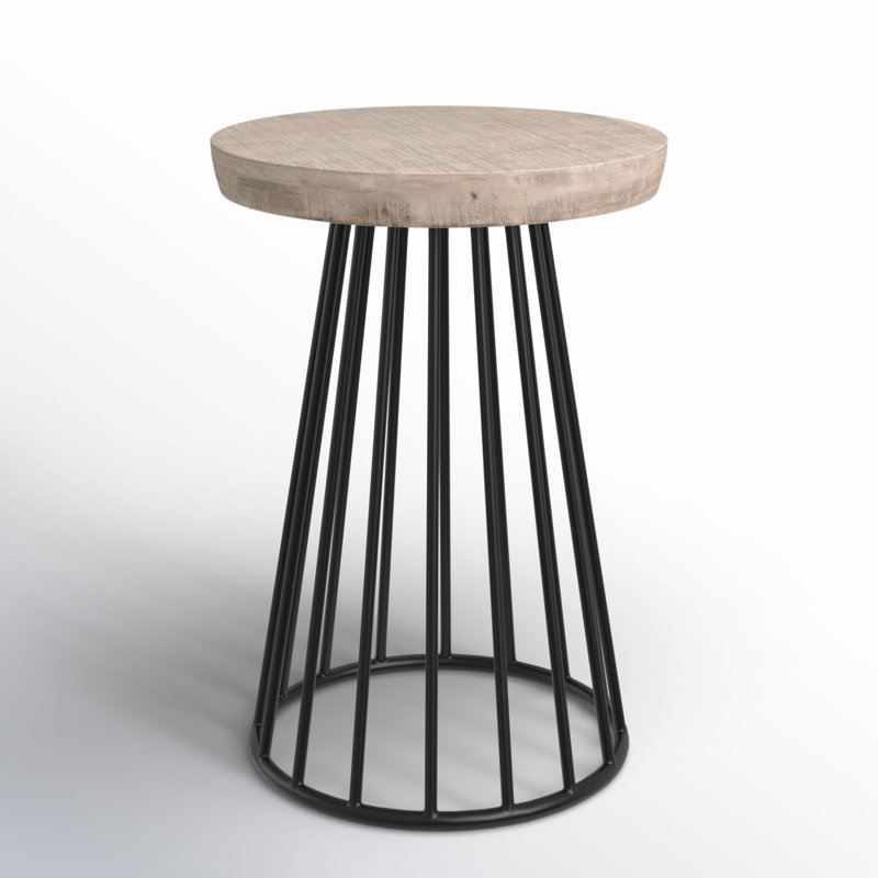 Solid Wood Top End Table, 24" H x 18" W x 18" D