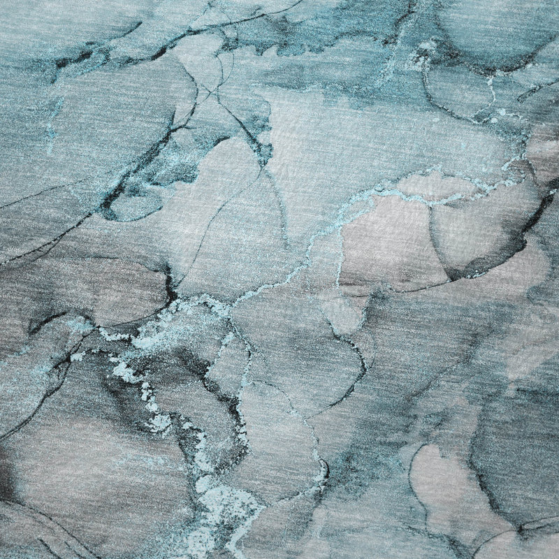 Jeté en sherpa Addison, Bleu sarcelle abstrait 1