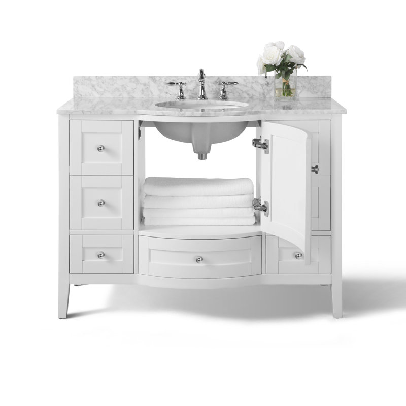Lauren 48'' W Single Vanity, Brushed Nickel, White