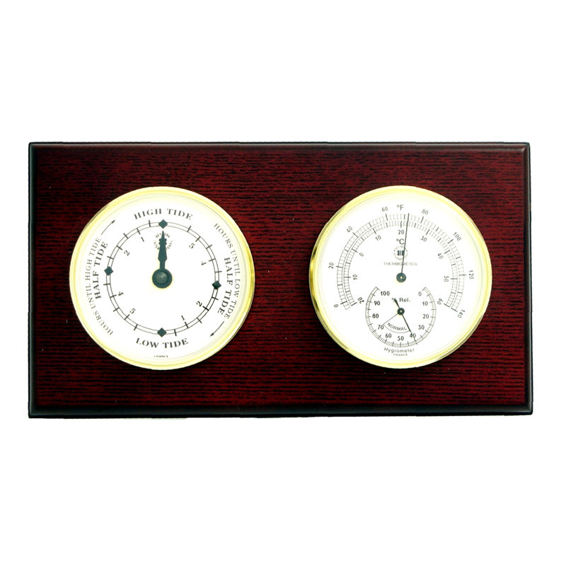 Duarte Metal Wall Clock, Mahogany