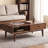 Walnut Solid Wood Rectangular Coffee Table-1081273677