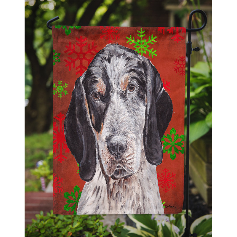 Drapeau rouge et vert Vart, Coonhound (noir et blanc)