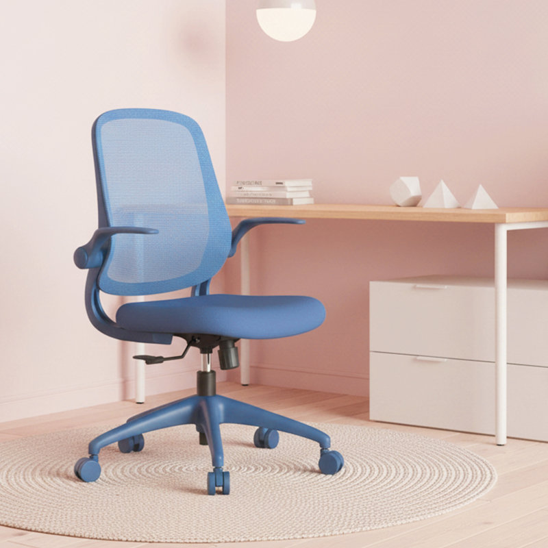 Ebern Designs Nylon Executive Chair, Bleu, Bleu