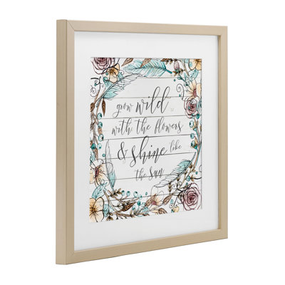 «Grow Wild With Flowers», impression encadrée sous verre, conception par SD Graphics Studio