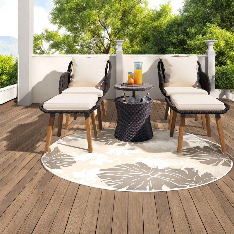 Ensembles de salle à manger de patio polyvalents avec table de bar fraîche, conception de corde moderne pour l'extérieur