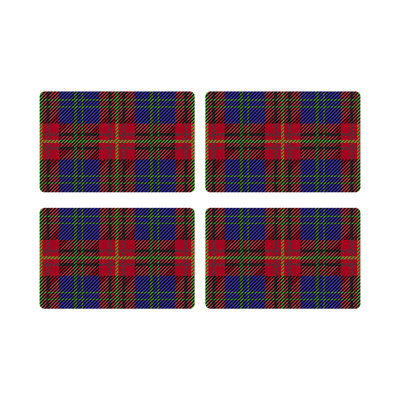 Tartan Vegan Leather Rectangle Pebble Placemat