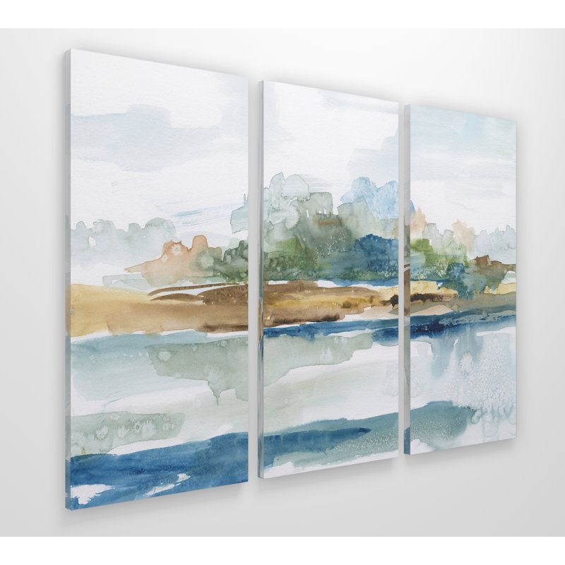" Blue Solace " 3 - Pieces, 24" H x 36" W x 1.5" D