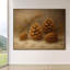 Très grande reproduction d'art sur tissu - Cône de pin brun nature morte, décor d'entrée rustique - «Assemblage requis du cadre (cadre non fini)»-131380861