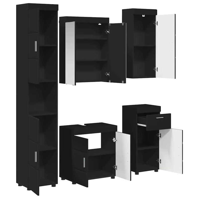 Vanity & Mirror Set, Black