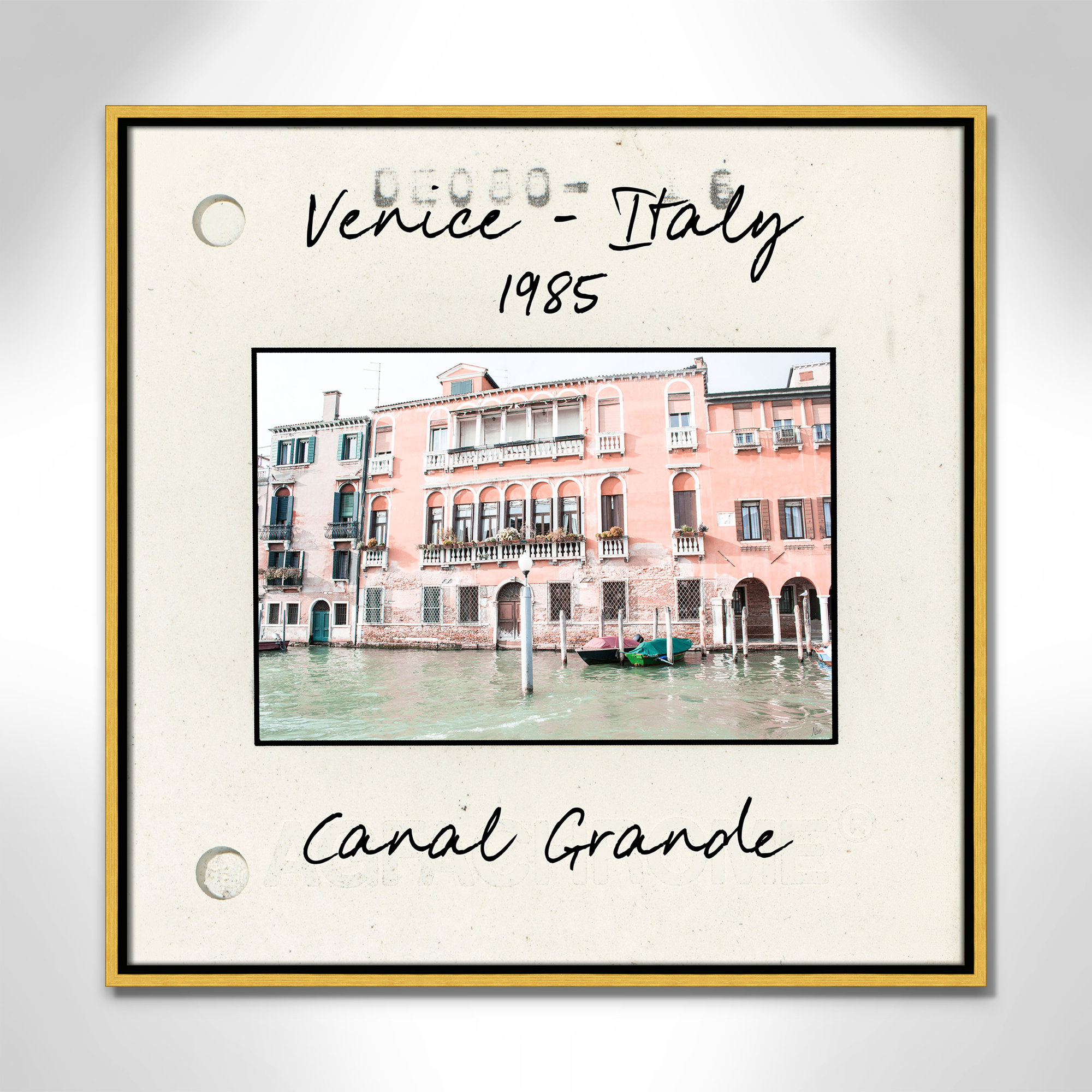 Venice, Italy - Grand Canal Print by Nan, 25.5" H x 25.5" W x 2" D, Gold Floater Framed Canvas