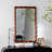 Wall-Mounted Bedroom Mirror, Mid-Century Mirror With Solid Wood Frame