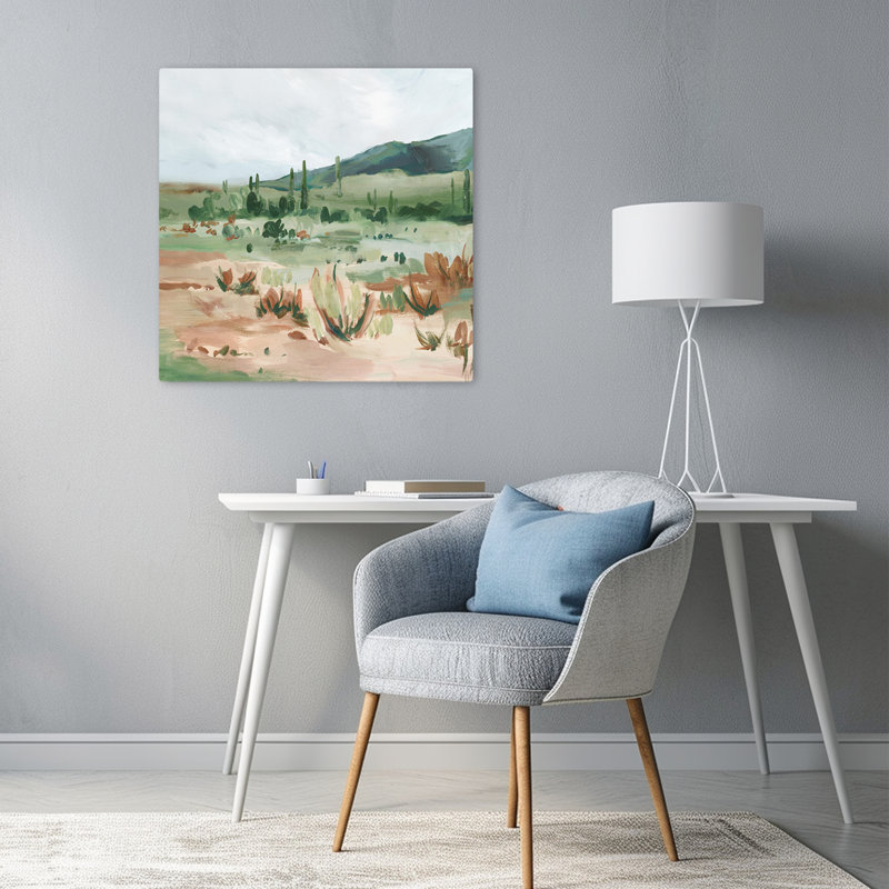 (Ez951-A) Cactus Field Ii, art contemporain, H 24 po x l 24 po