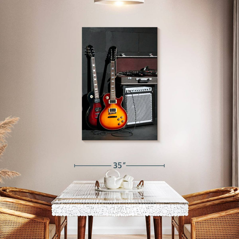 Abarca Musical Instruments And Amplifier, 45" H x 30" W