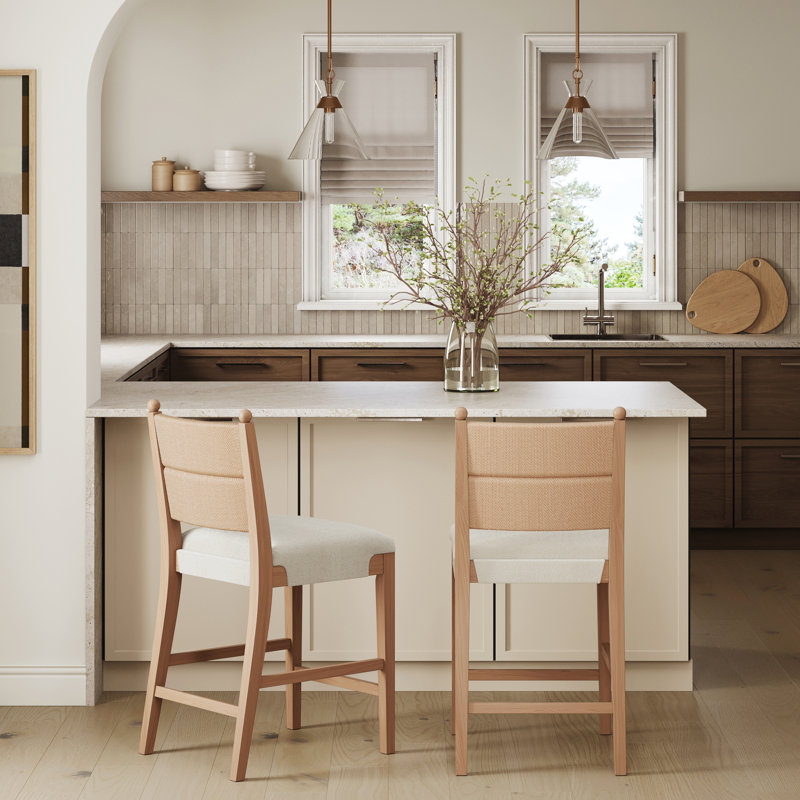 Tabouret de comptoir Cove, Lin / brun clair, 1