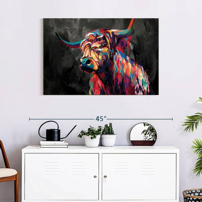 Vache abstraite sur toile