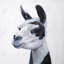 Toile de lama noir et blanc | Décoration murale animalière