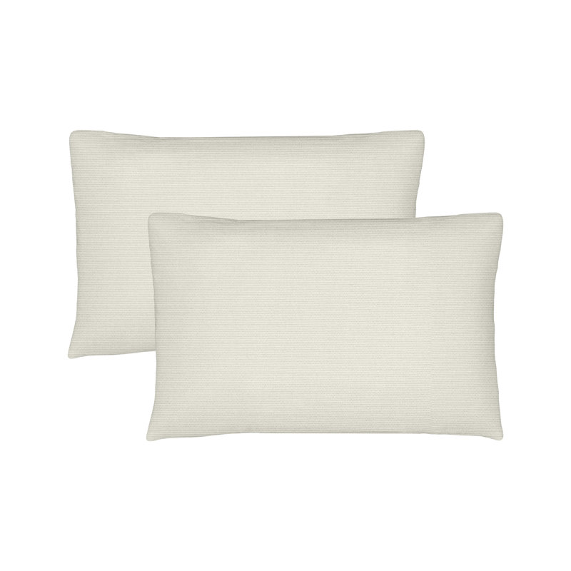 Ensemble de 2 coussins extérieurs Sunbrella®, coussins décoratifs lombaires rectangulaires avec housses, Toile naturel