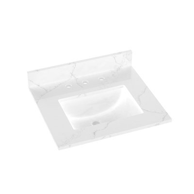 25'' Quartz Single Bathroom Vanity Top with Sink