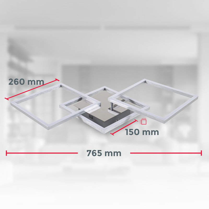 Omaha 3-Light 76.5cm LED Semi Flush Mount