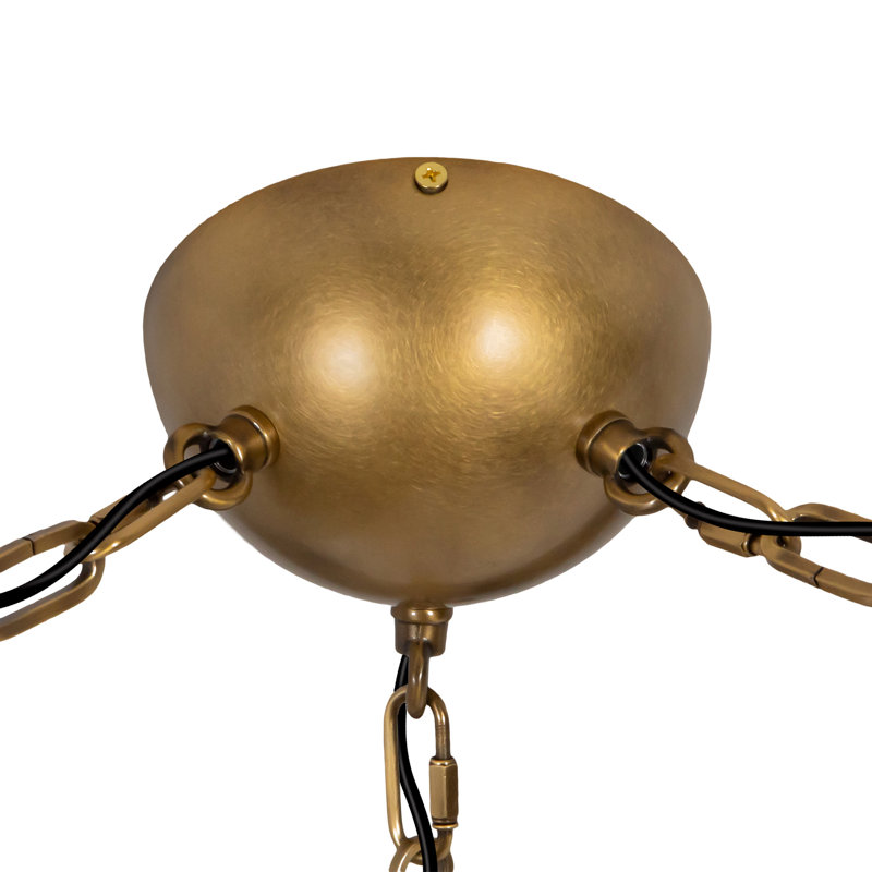 Petra  3 Light Black dimmable LED Chandelier, 10-in, Antique Brass