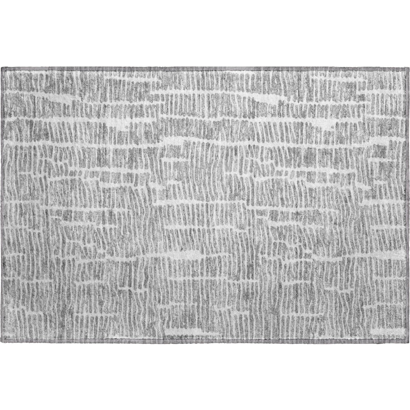 Premium Machine Washable Prisco Gray Rug, Rectangle 1'8" x 2'6"
