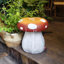 Très grand tabouret de statue de champignon, tabouret de jardin en résine avec base forêt, tabouret décoratif polyvalent pour la cour, la pelouse, l'intérieur et l'extérieur