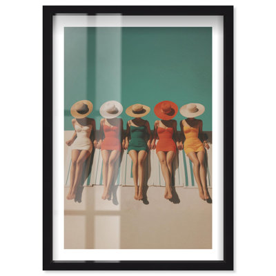 «Summer Squad Goals II Shadowbox Print Vintage Art Prints» par Notoriart, cadre noir, 10 x 15
