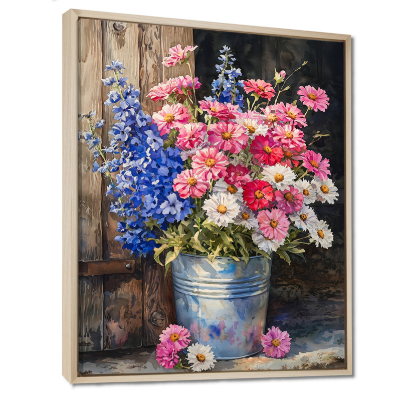 Cashel - décoration murale florale, H 40 po x l 30 po, Impression encadrée flottante, Crème, crème