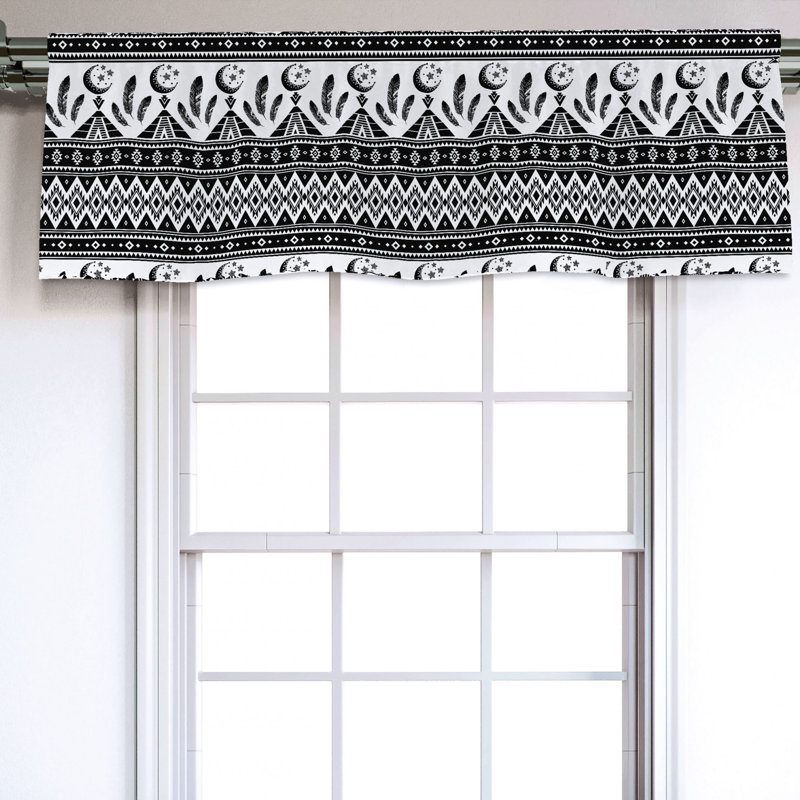 Sateen Ikat Ruffled Window Valance