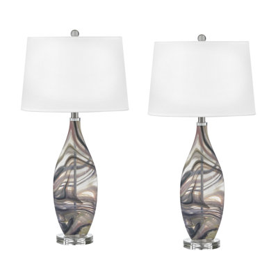 Scilla 30" Grey Glass Table Lamp