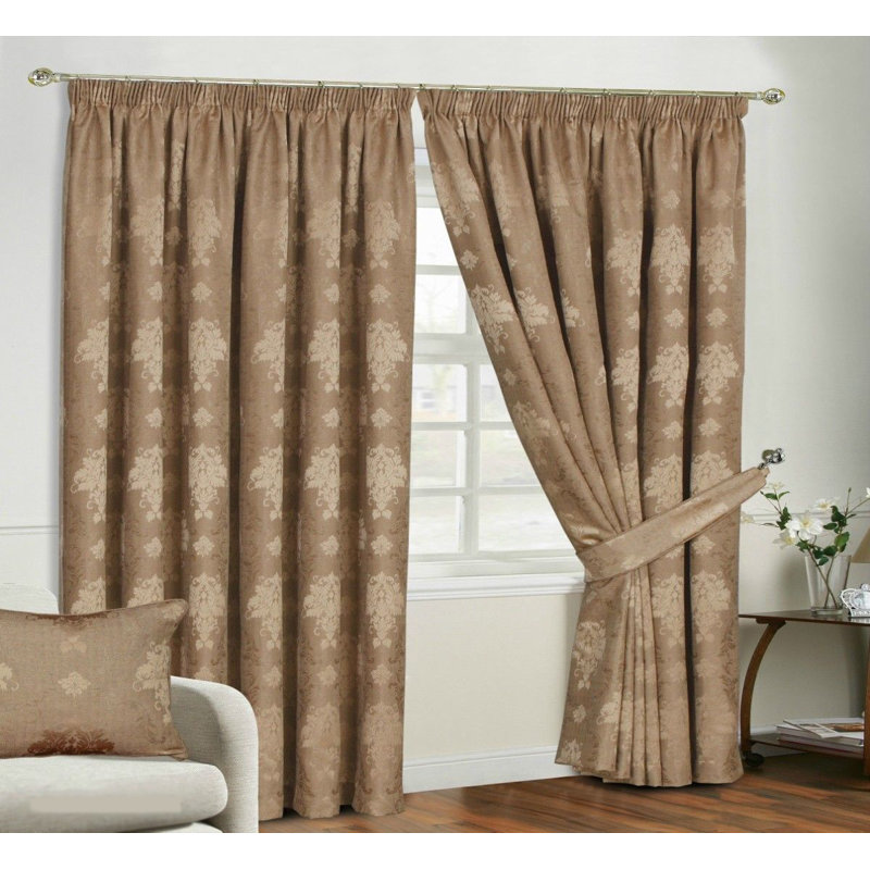 Virgina Sheer Curtain Pair, 228 W x 137 D cm, Coffee