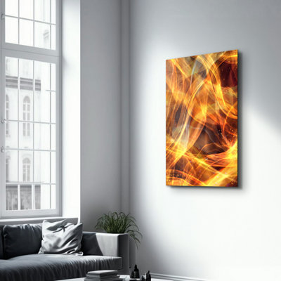 Élégante peinture murale en verre trempé de 13,8 po x 21,7 po | 100% verre trempé, épaisseur: 0,16 pouce | Imprimé UV pour des couleurs éclatantes | Parfait pour la décoration intérieure, le salon et les espaces de bureau