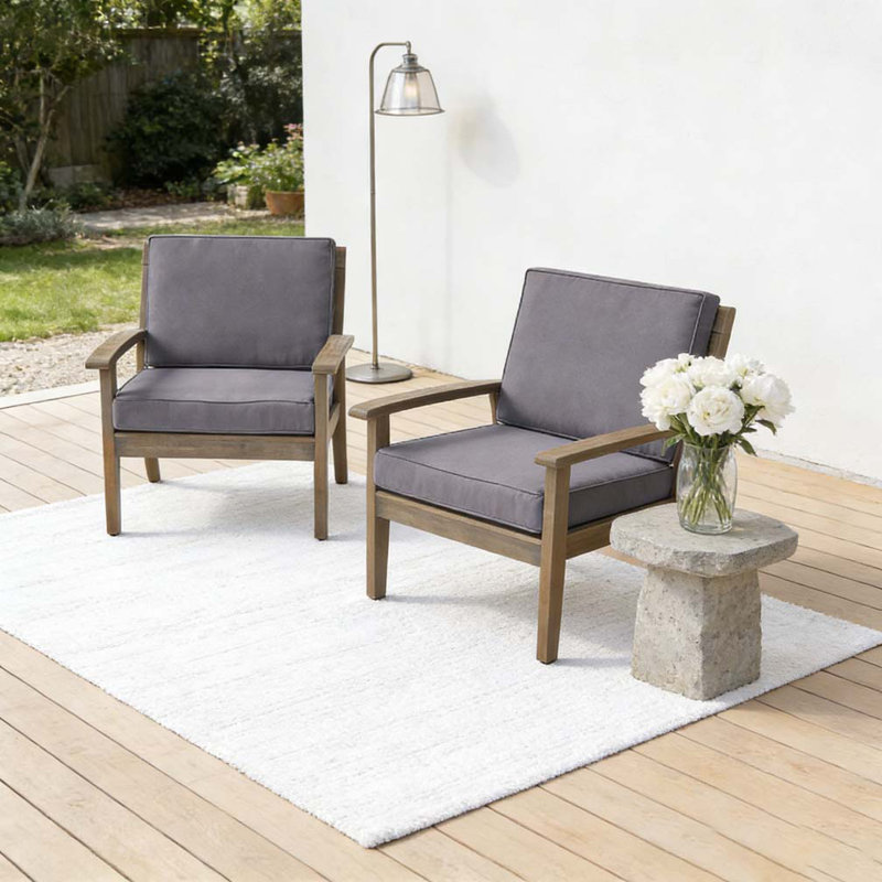 Outdoor Club Chair Set, DARK GREY