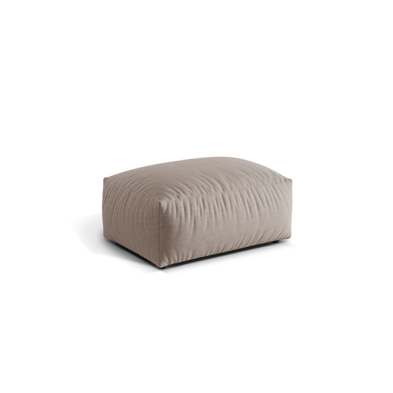 Carlens 65cm Wide Solid Colour Pouffe Ottoman, Dark Beige